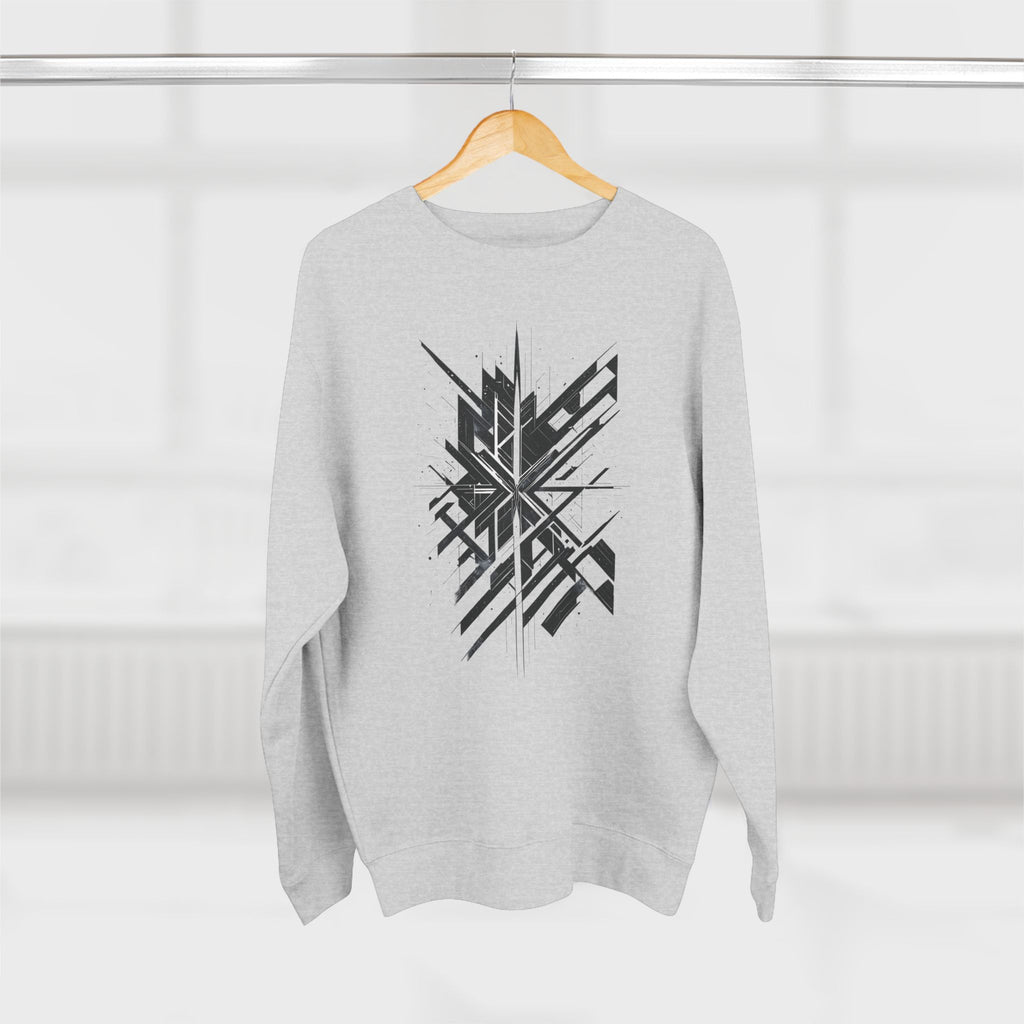 WINFITS Shadow Geometry Crewneck — Monochrome Streetwear Essential